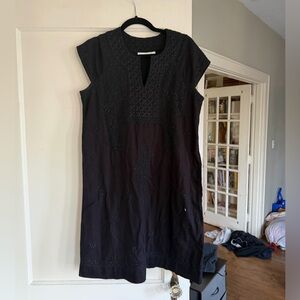 Roller Rabbit “Faith Dress” black embroidered dress Size S